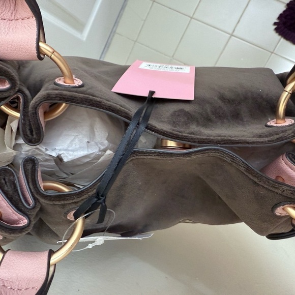 NWT Juicy Couture Retro Vibe Pink and Brown Satchel - Picture 4 of 8